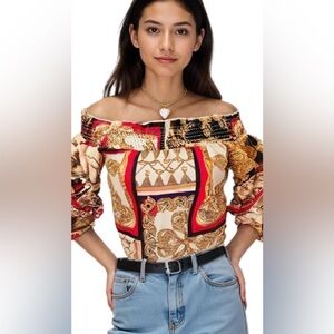 NWT Wanderlust Cotton-Poly Blouse, Sz S